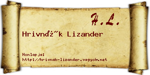 Hrivnák Lizander névjegykártya